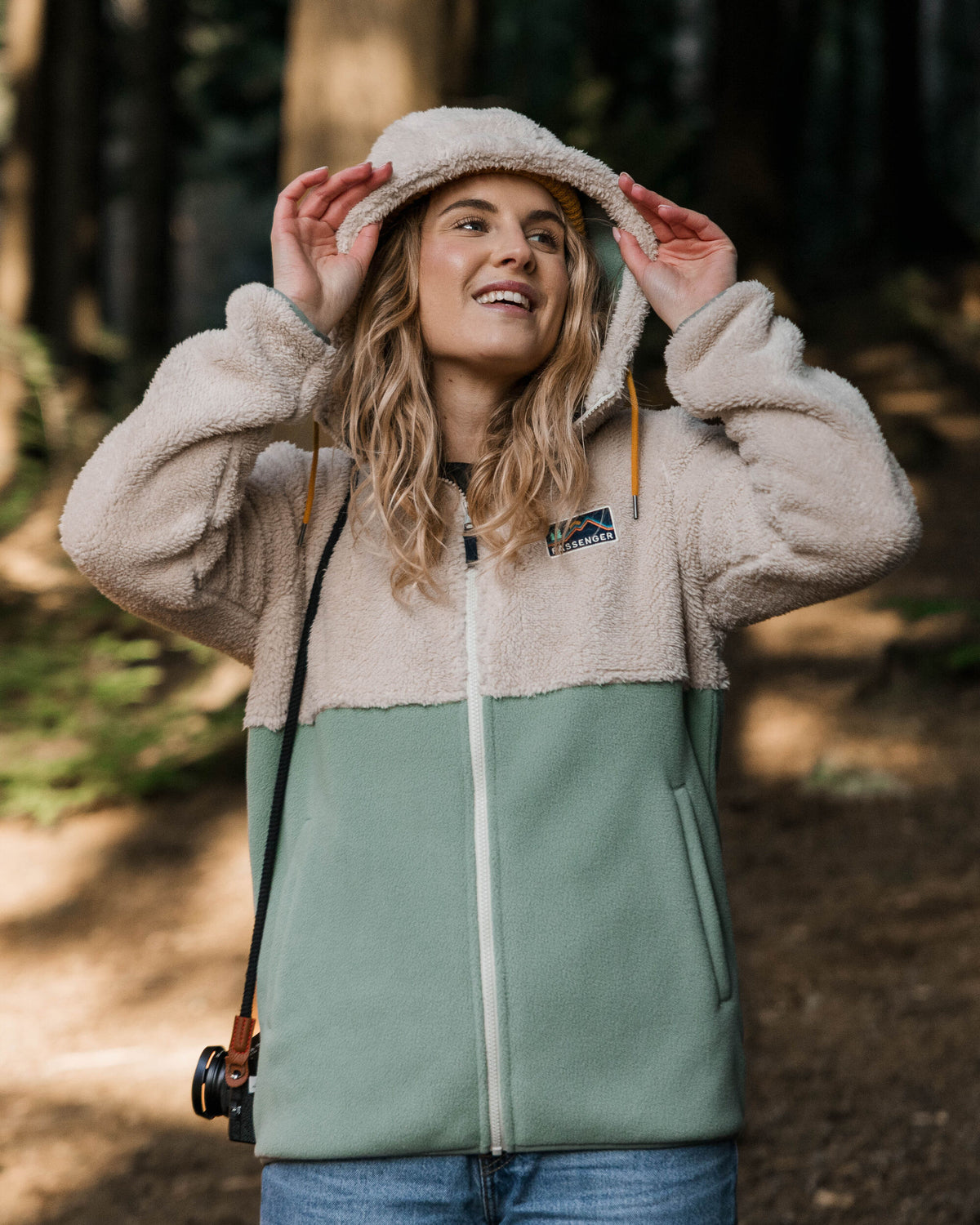 Nestling Polar-Lined Sherpa Fleece - Vintage White - Lifestyle