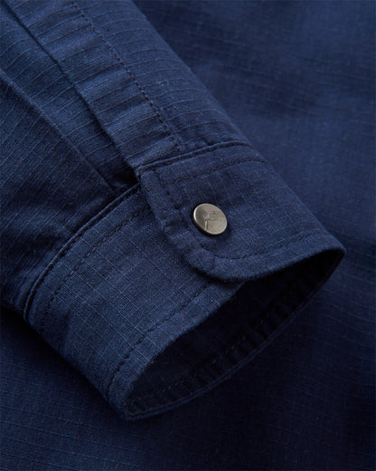 Way Flannel Lined Shirt - Rich Navy - Flatlay