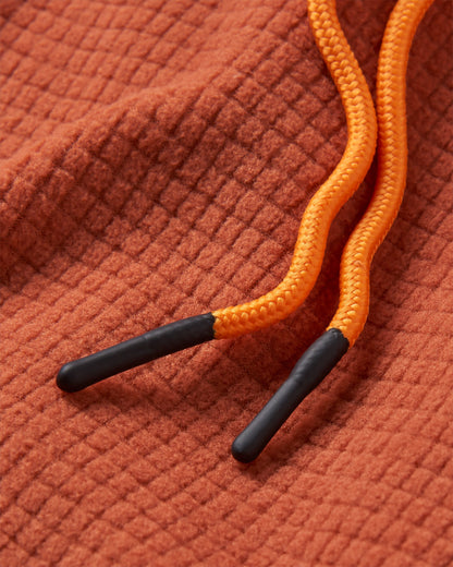 Point Grid Polar Fleece Hoodie - Baked Clay - Flatlay