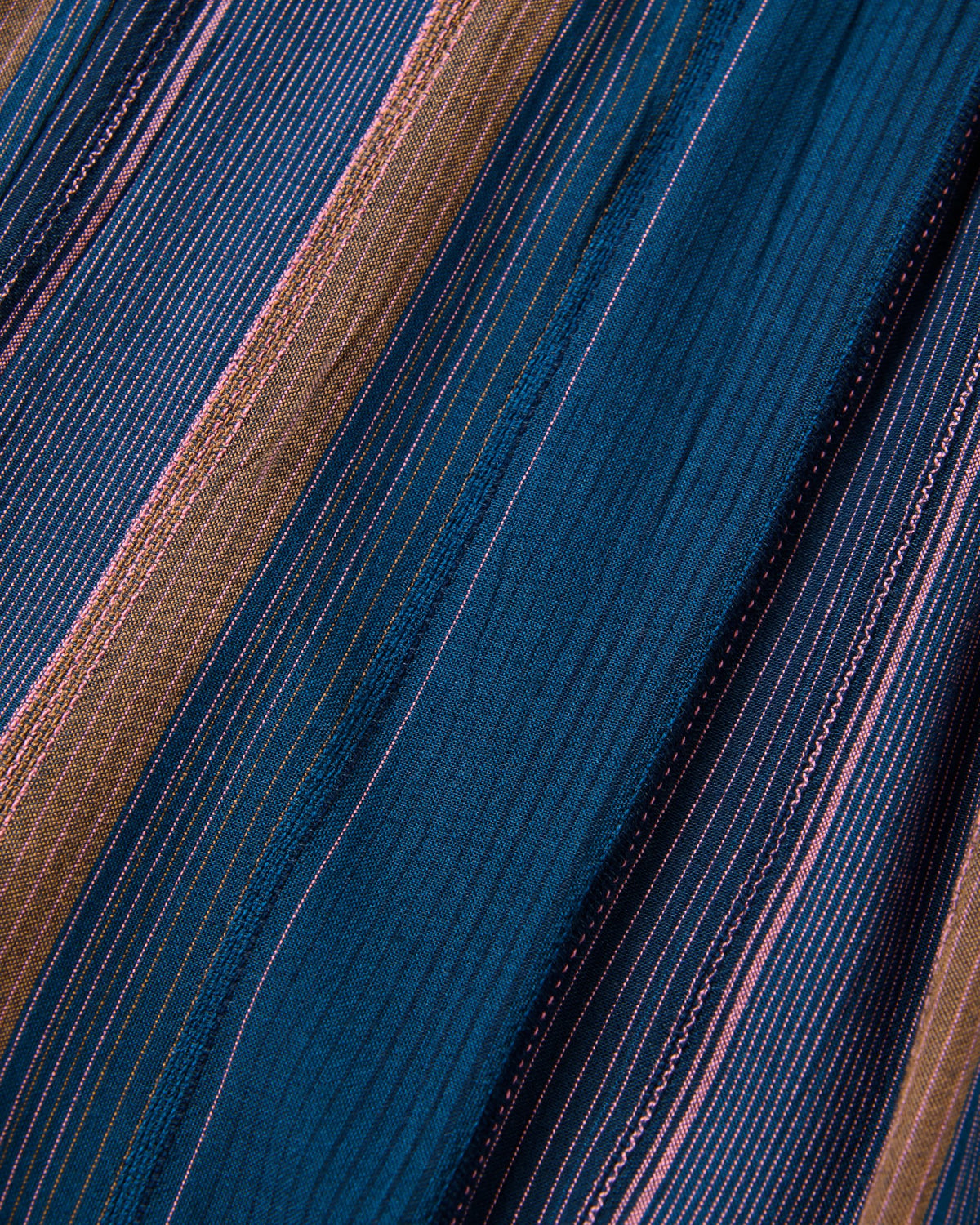 Zephyr Woven Maxi Skirt - Dark Denim Multi Stripe - Flatlay