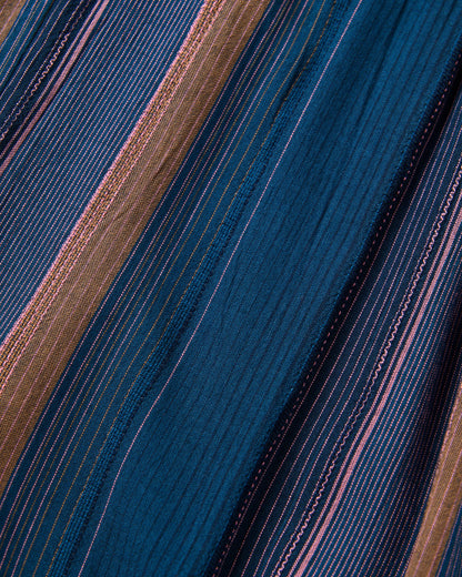 Zephyr Woven Maxi Skirt - Dark Denim Multi Stripe - Flatlay