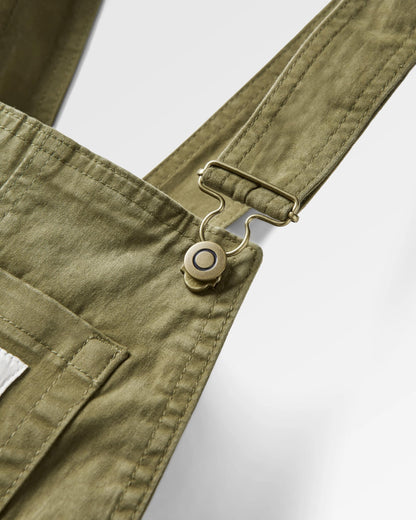 Roamist Cotton Dungarees - Khaki - Flatlay