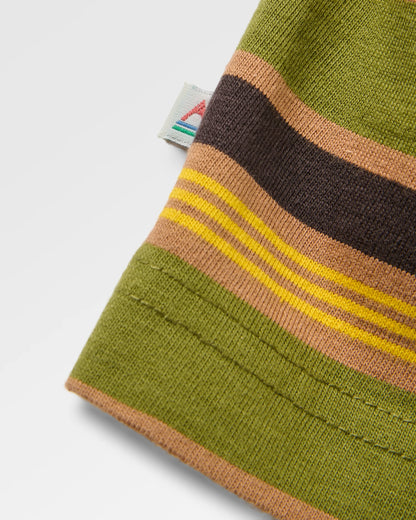 Retro Relaxed Fit T-Shirt - Khaki Multi Stripe - Flatlay