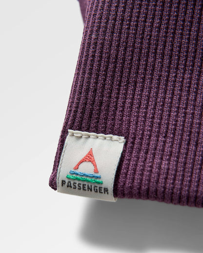 Yuca Cotton Hoodie - Deep Plum - Flatlay