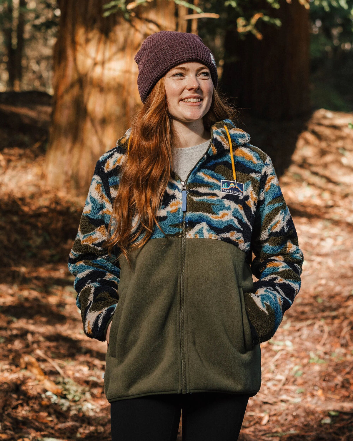 Nestling Polar-Lined Sherpa Fleece - Mount Scenic Khaki - Lifestyle
