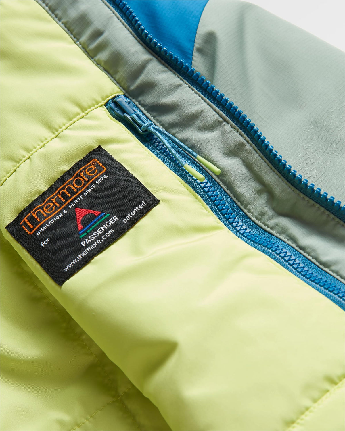 Shasta Lightweight Thermore® Insulated Jacket - Pistachio/Blue Steel - Flatlay