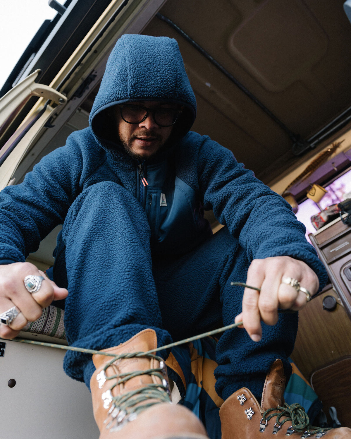 Ventura 1/2 Zip Sherpa Fleece - Rich Navy - Lifestyle