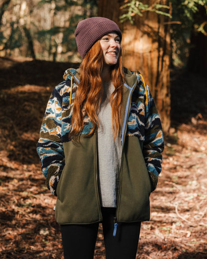 Nestling Polar-Lined Sherpa Fleece - Mount Scenic Khaki - Lifestyle