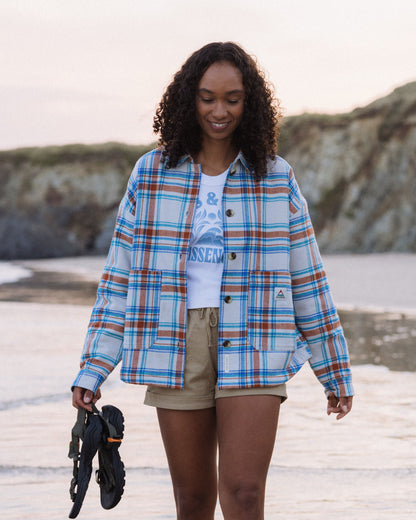 Flint Cotton Overshirt - Vintage White Check - Lifestyle