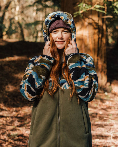 Nestling Polar-Lined Sherpa Fleece - Mount Scenic Khaki - Lifestyle