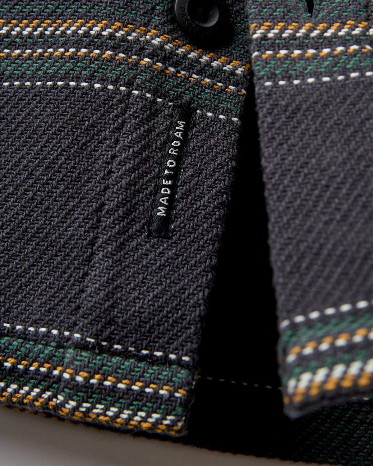 Island Heavy Twill Shirt - Faded Black Stripe - Flatlay
