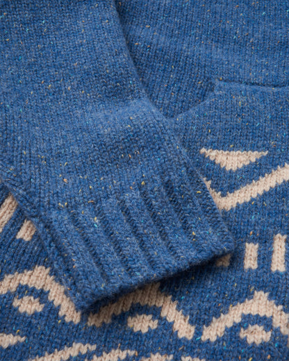 Snoozle Knitted Hooded Cardigan - Rich Nav - Flatlay