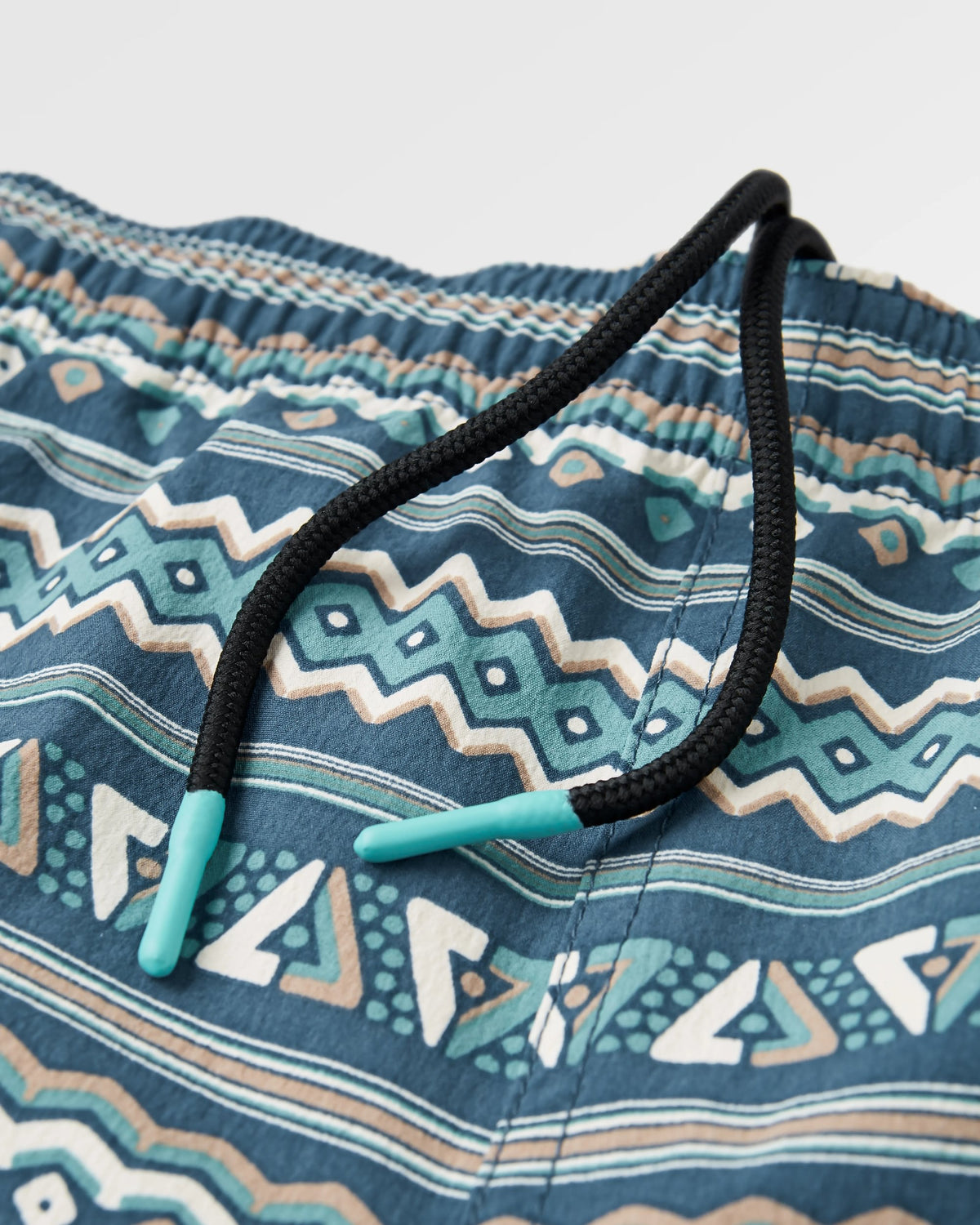 Flaris NetPlus® Beach Short - Geo Stripe Dark Denim - Flatlay