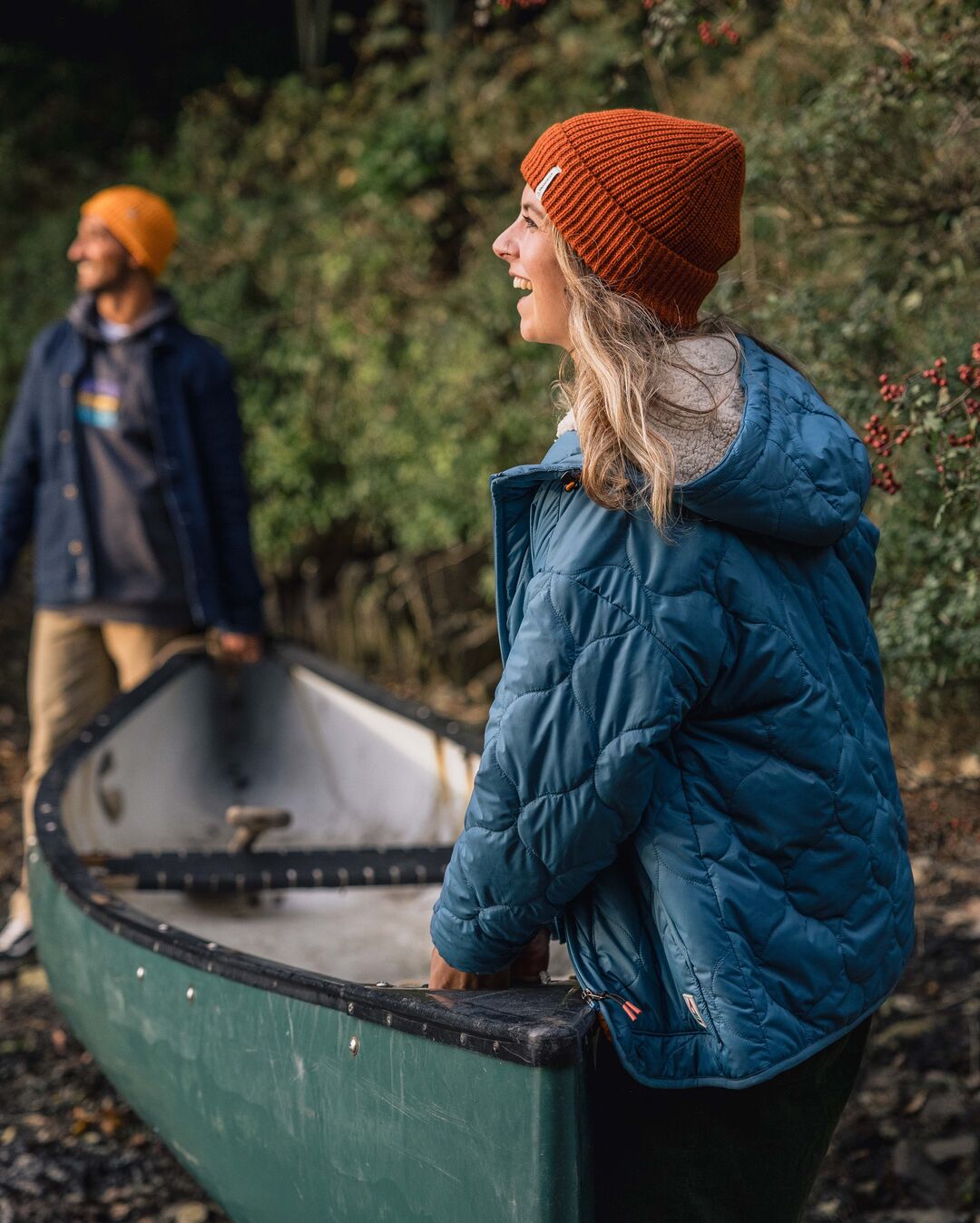 Earthy Sherpa Lined Insulated Jacket - Washed Blue - Lifestyle