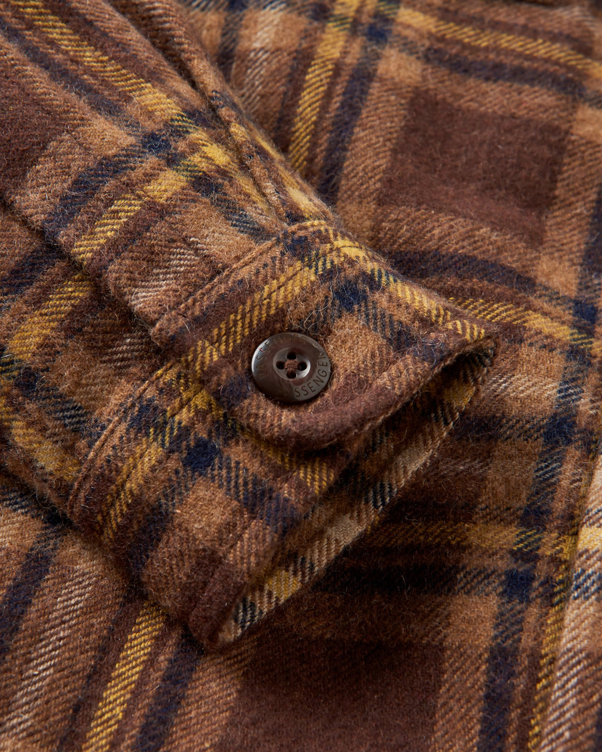 Barren Overshirt - Brown/Mustard Check - Flatlay