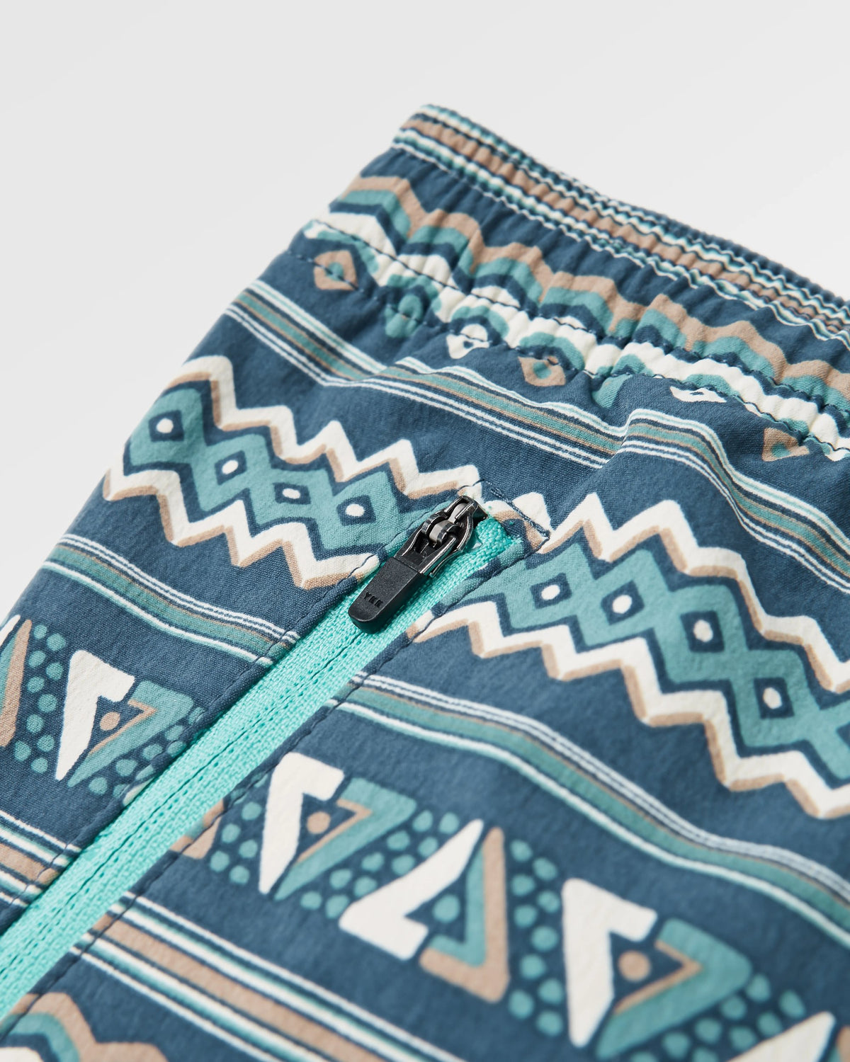 Flaris NetPlus® Beach Short - Geo Stripe Dark Denim - Flatlay