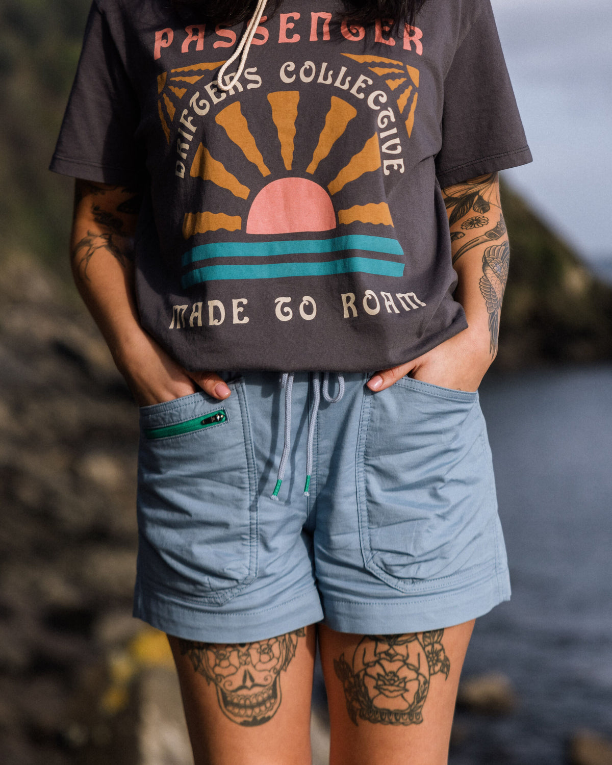 Basswood Cotton Short - Faded Denim - Lifestyle