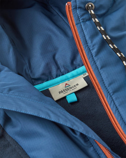 Woodland Hooded 1/2 Zip Polar Fleece - Baked Clay/Deep Navy - Flatlay
