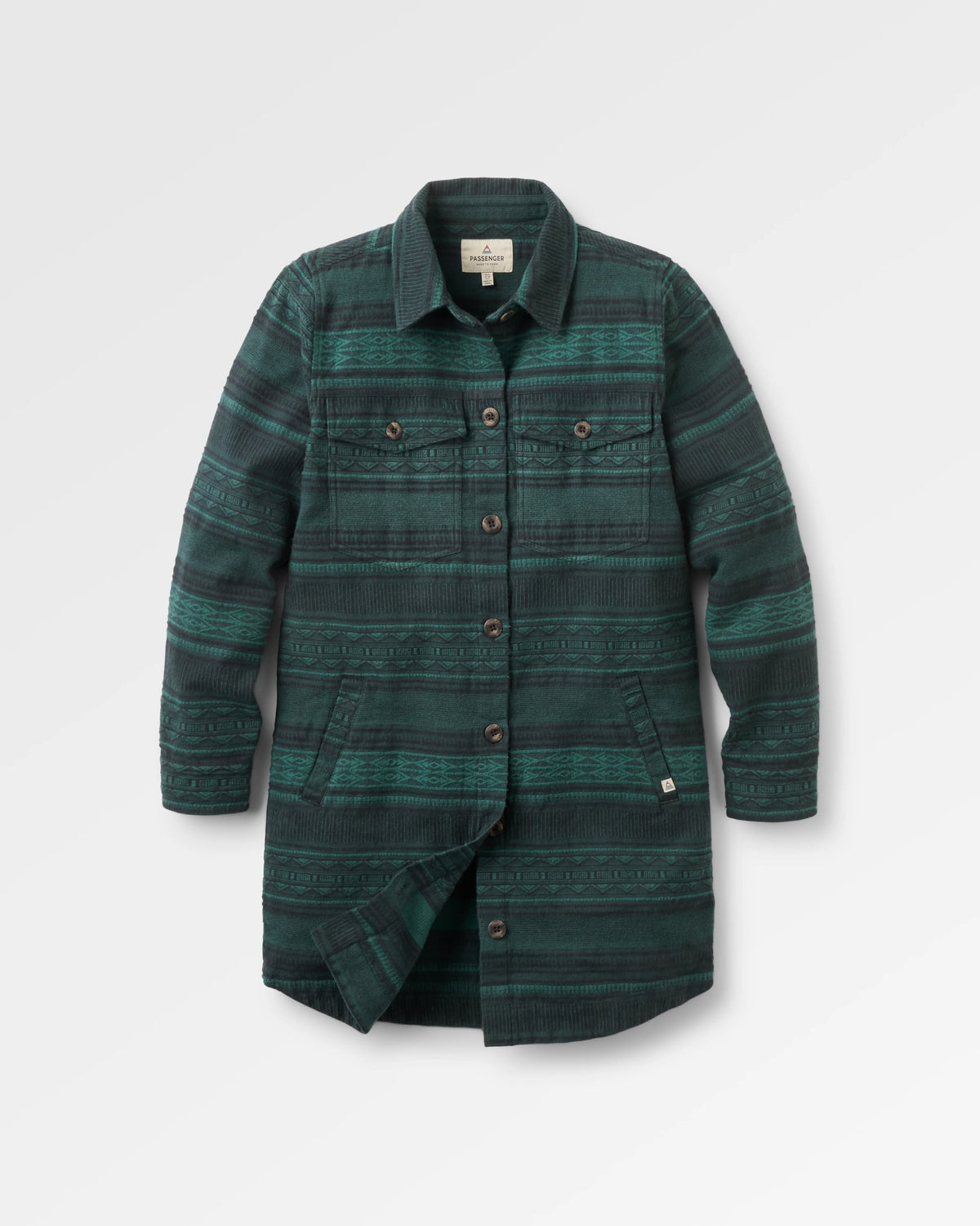 Stella Shirt Dress - Deep Ocean Jacquard - Flatlay