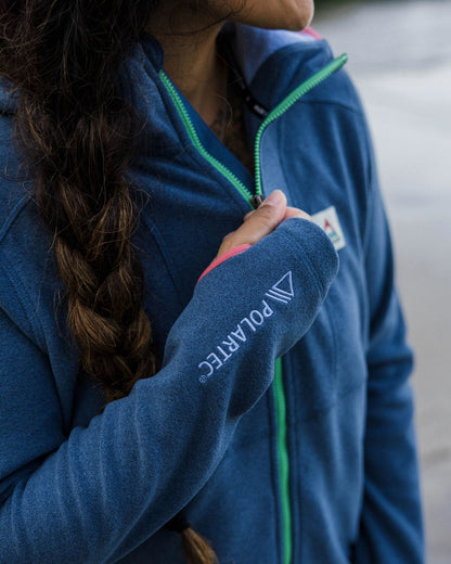 Crest Polartec® Fleece Hoodie - Dark Denim Marl - Lifestyle