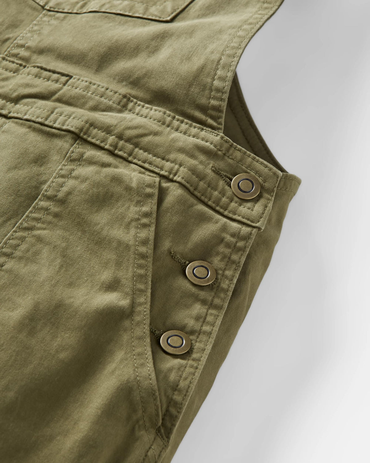 Roamist Cotton Dungarees - Khaki - Flatlay
