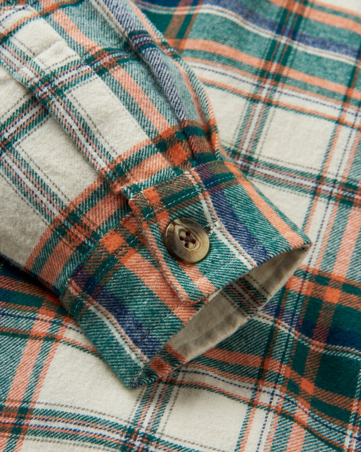 Rootsy Cotton LS Shirt - Birch/Rain Forest Check - Flatlay