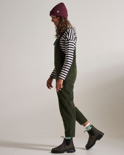 Meadows Cotton Cord Dungarees - Fir Tree - Studio Model