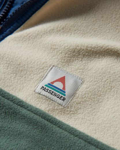 Set Off Polar 1/4 Zip Fleece - Oatmeal/ Dark Forest - Flatlay