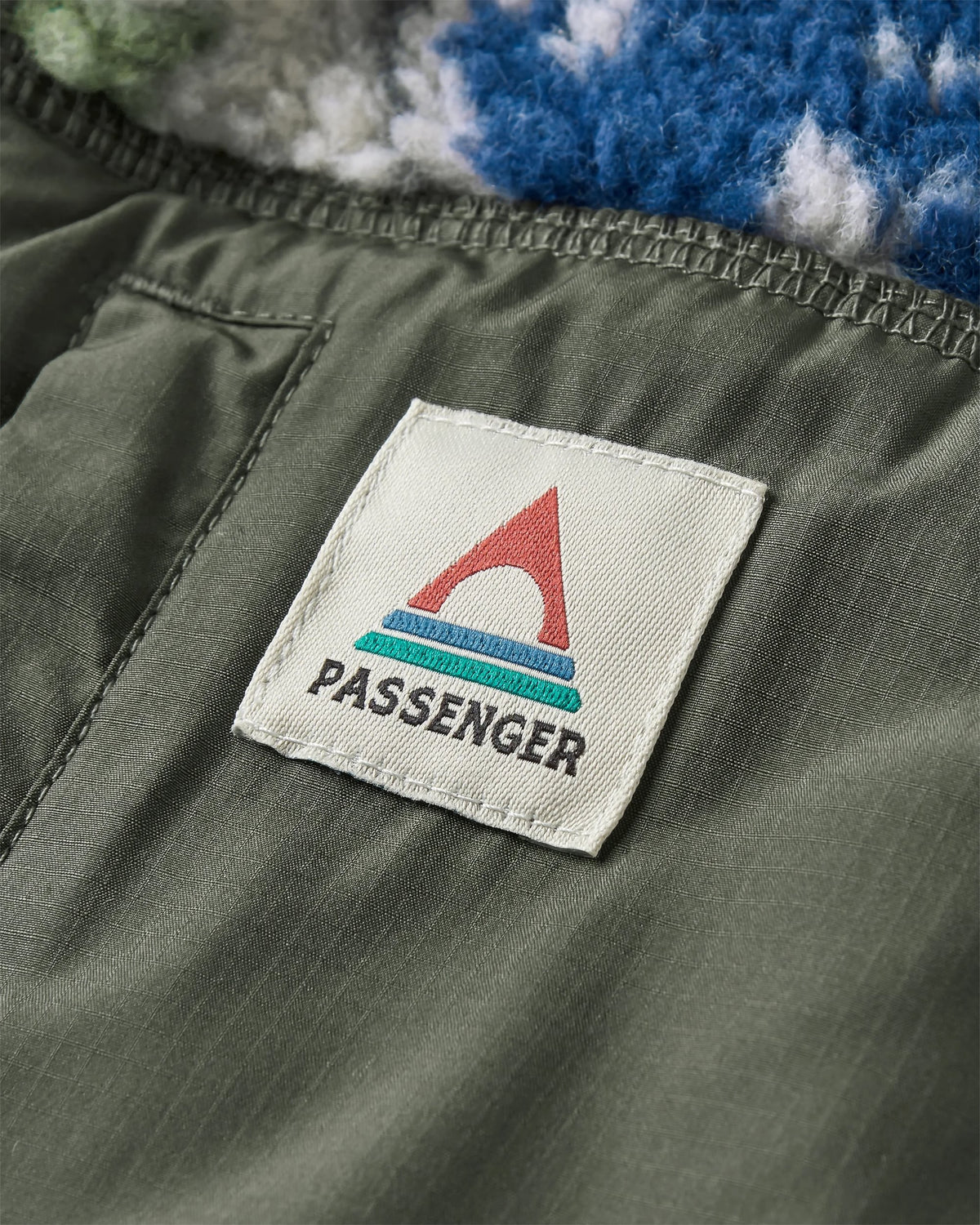 Offroad Sherpa 1/2 Zip Fleece - Abstract Strata Green - Flatlay