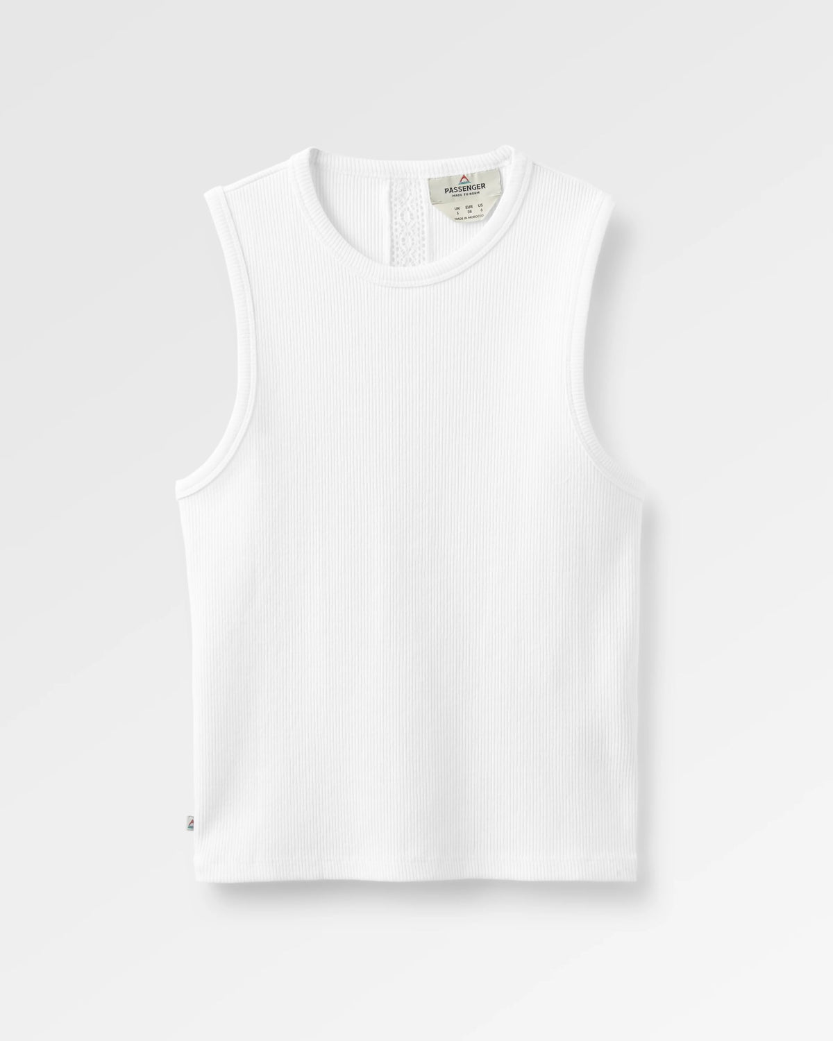 Atmos Ribbed Tank Vest - White - Flatlay