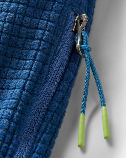 Point Grid Polar Fleece Hoodie - Dark Denim - Flatlay
