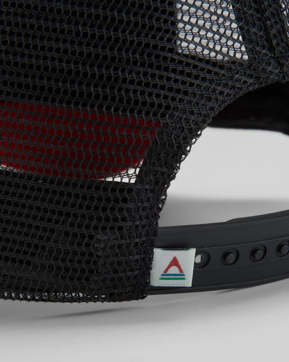 Made To Roam Trucker Cap - Black/Red Spice - Flatlay