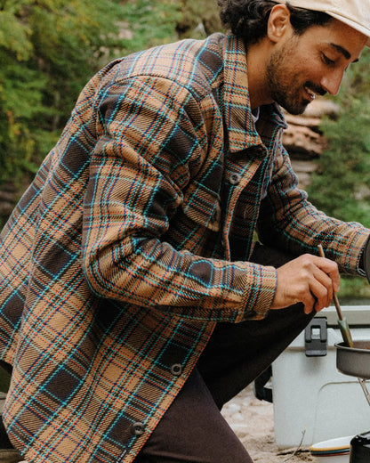 Island Heavy Twill Shirt - Caramel/Espresso Check - Lifestyle