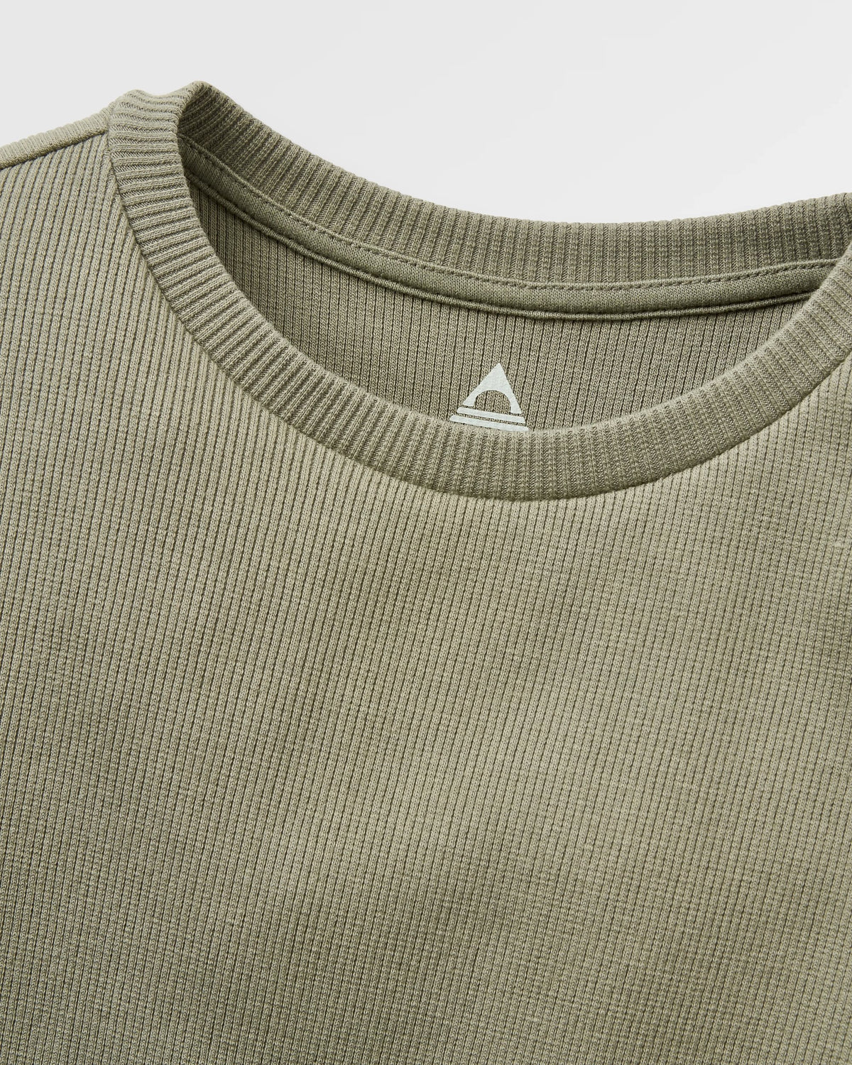 Out There Ribbed Cropped T-Shirt - Dusty Olive - Flatlay