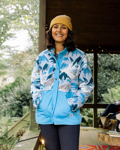 Navegado Soft-Touch Sherpa Fleece - Abstract Mountain Blue Fog - Lifestyle