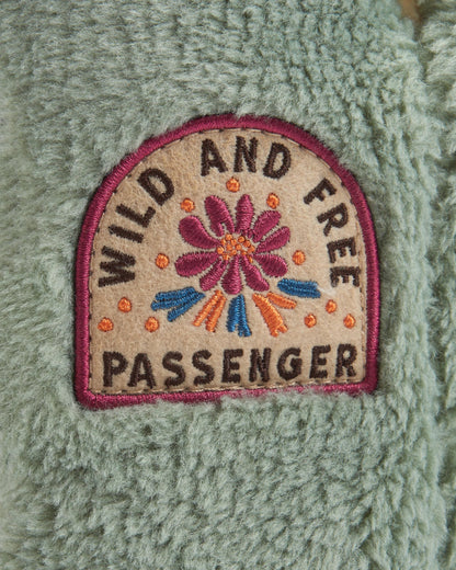 Hideaway Hut Sherpa Fleece Slipper - Pistachio - Flatlay