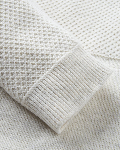 Cove Cotton Knitted Hoodie - Off White - Flatlay