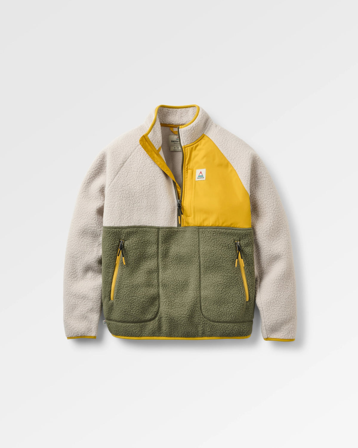 Home Sherpa Fleece - Vintage White/Dusty Olive - Flatlay