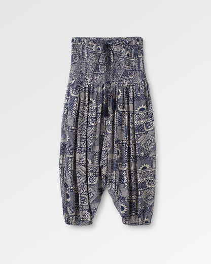 Daylily Loose Trouser - Vintage Patchwork Navy - Flatlay