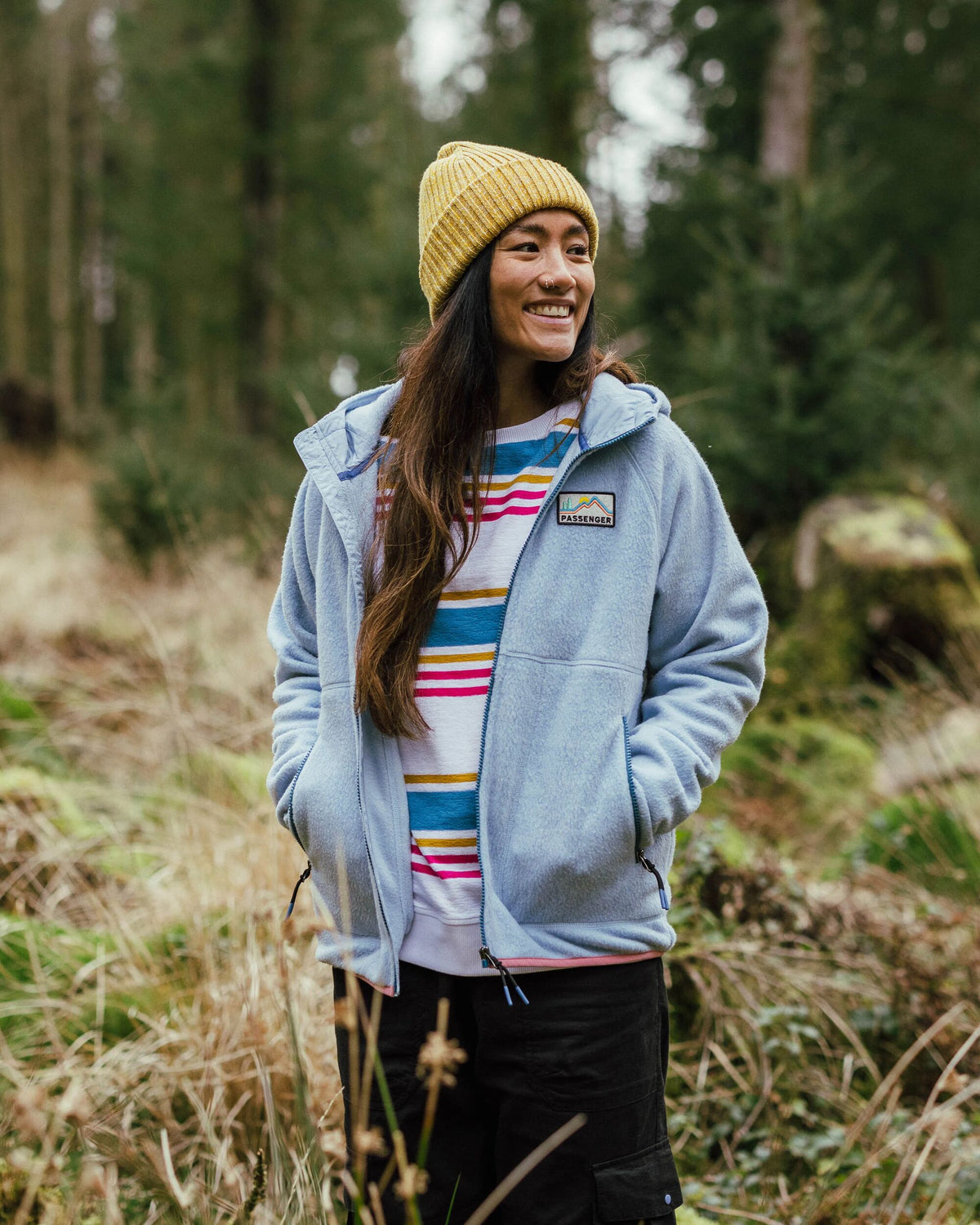 North Coast Vista Full Zip Sherpa Fleece - Blue Fog - Lifestyle