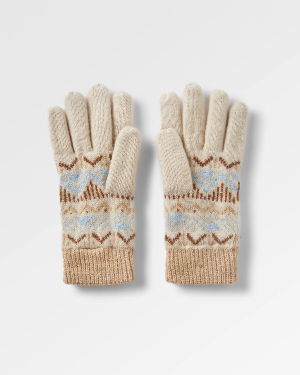 Nettle Knitted Gloves - Birch - Flatlay