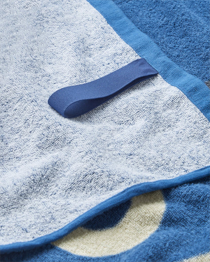 Tideline Cotton Beach Towel - Dark Denim - Flatlay