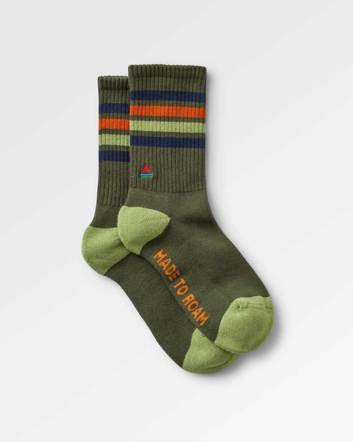 Classic Midweight Crew Socks - Khaki - Flatlay