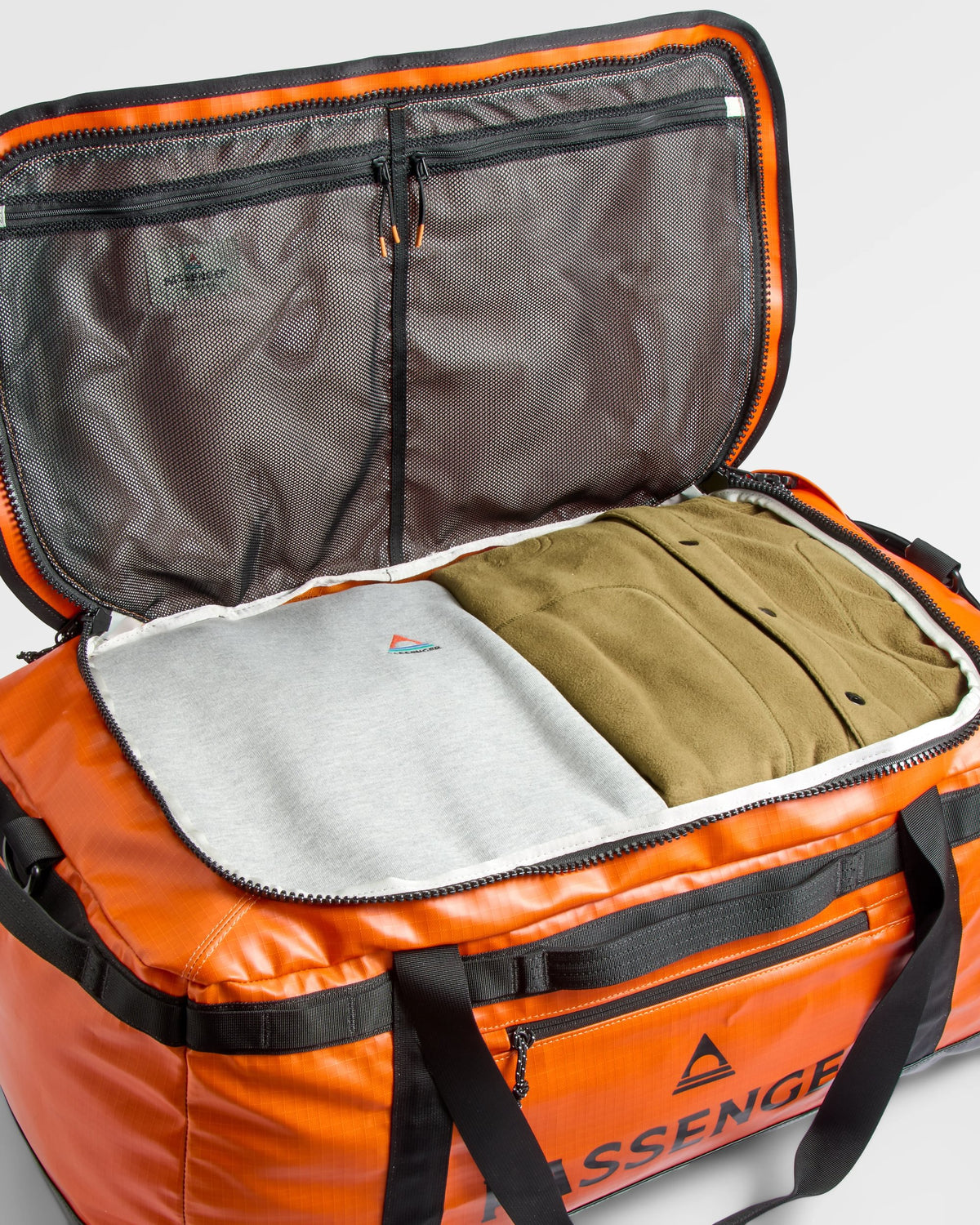 Roamer 80L Duffel Bag - Sunrise Orange - Flatlay