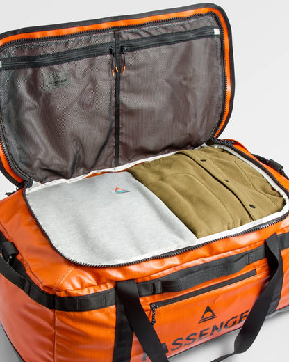 Roamer 80L Duffel Bag - Sunrise Orange - Flatlay