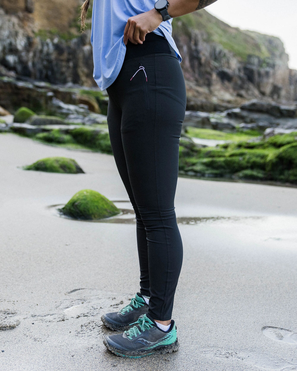Wanderlust 4 Way Stretch Legging - Black - Lifestyle