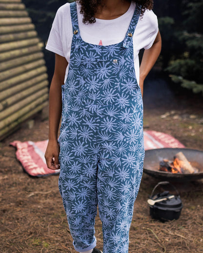 Meadows Cotton Corduroy Dungarees - Seaweed Blue Steel - Lifestyle
