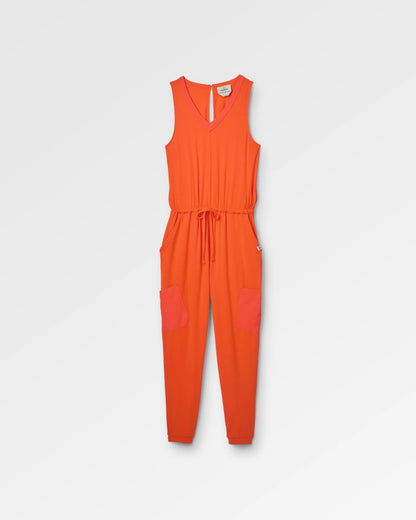 Aria Jumpsuit - Ember Orange - Flatlay