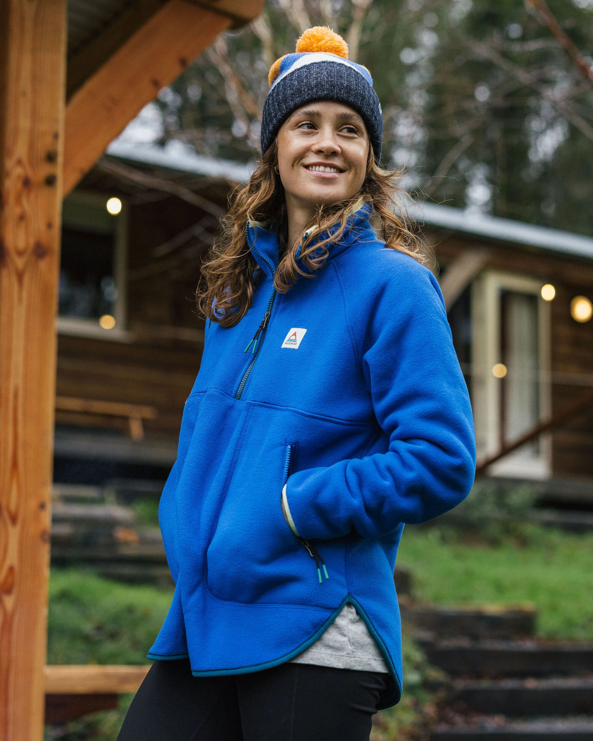 Folksy Sherpa Fleece - Azure Blue - Lifestyle