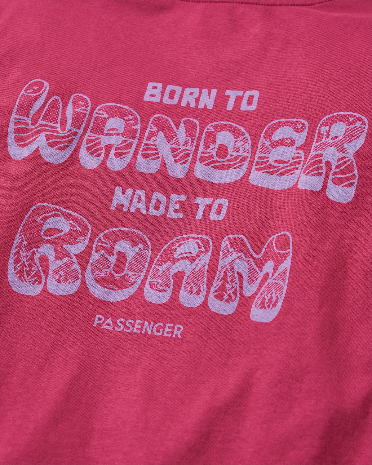 Woodcut LS T-Shirt - Cranberry - Flatlay